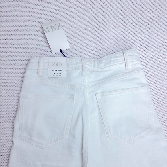 ZARA NWT High Rise Ankle Length Jeans in color Stovepipe Size 2 - Picture 7 of 8